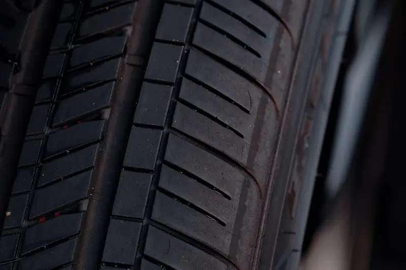 Close-up of a car tire's tread
